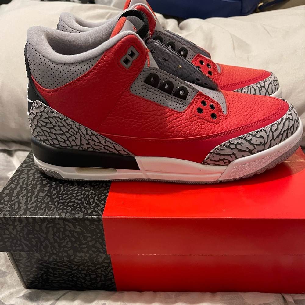 ❤️ Air Jordan 3 Fire Red Cement Grey GS7/Women’ 8.5❤️